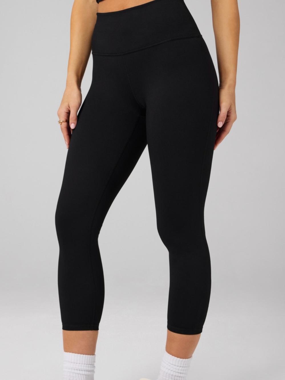 Fabletics Black High-Waist Cropped Leggings